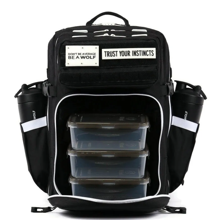 45L Alpha Black with White Accents Meal Prep Management