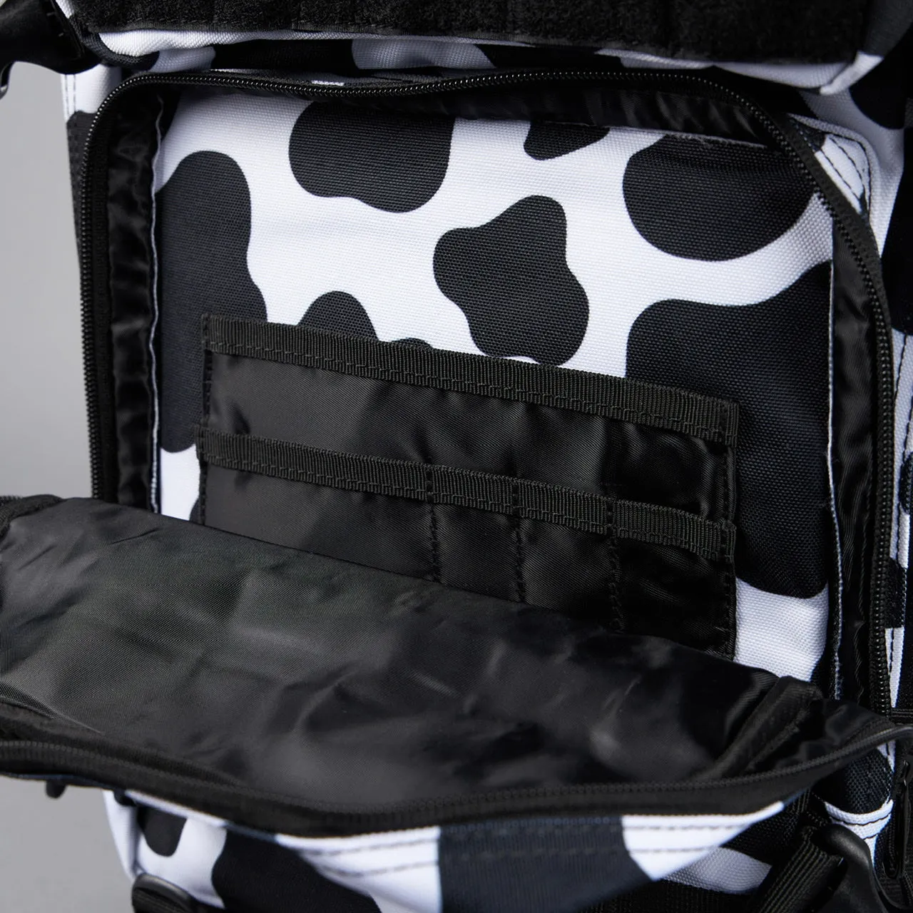 45L Backpack Black White Cow