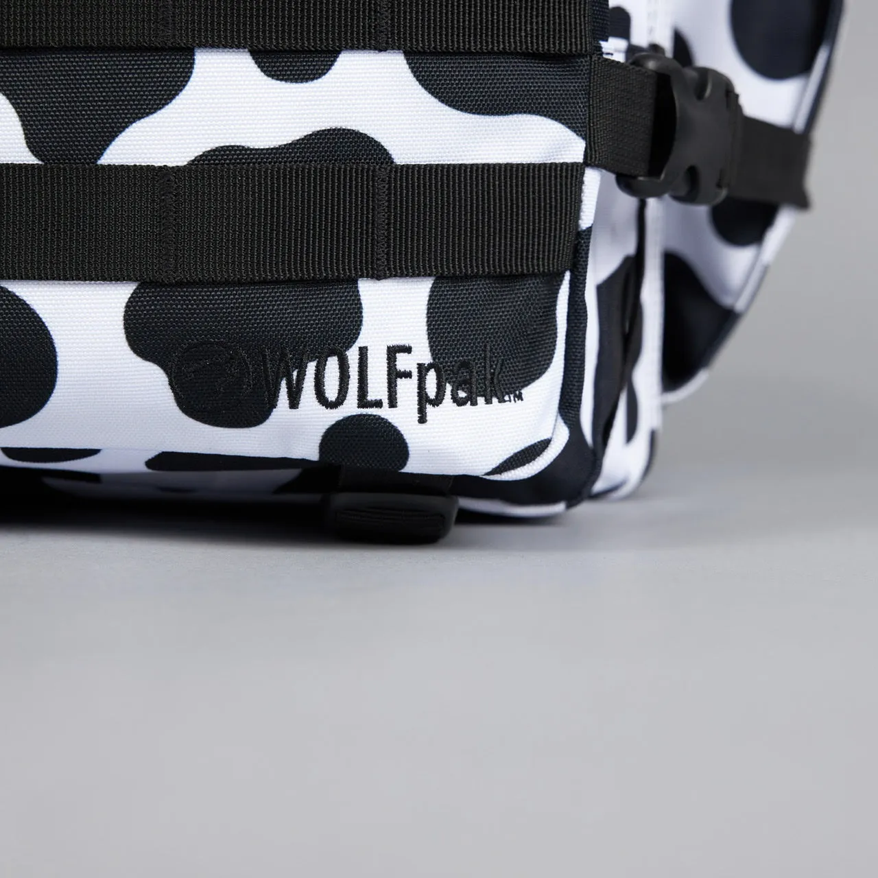 45L Backpack Black White Cow