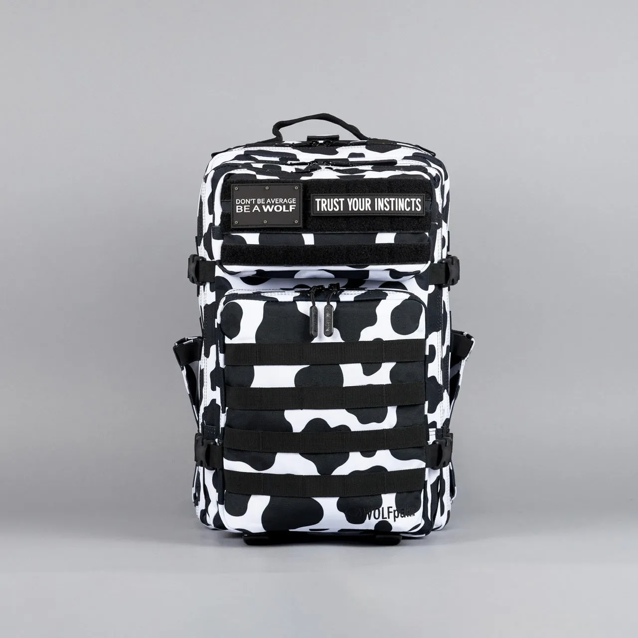 45L Backpack Black White Cow