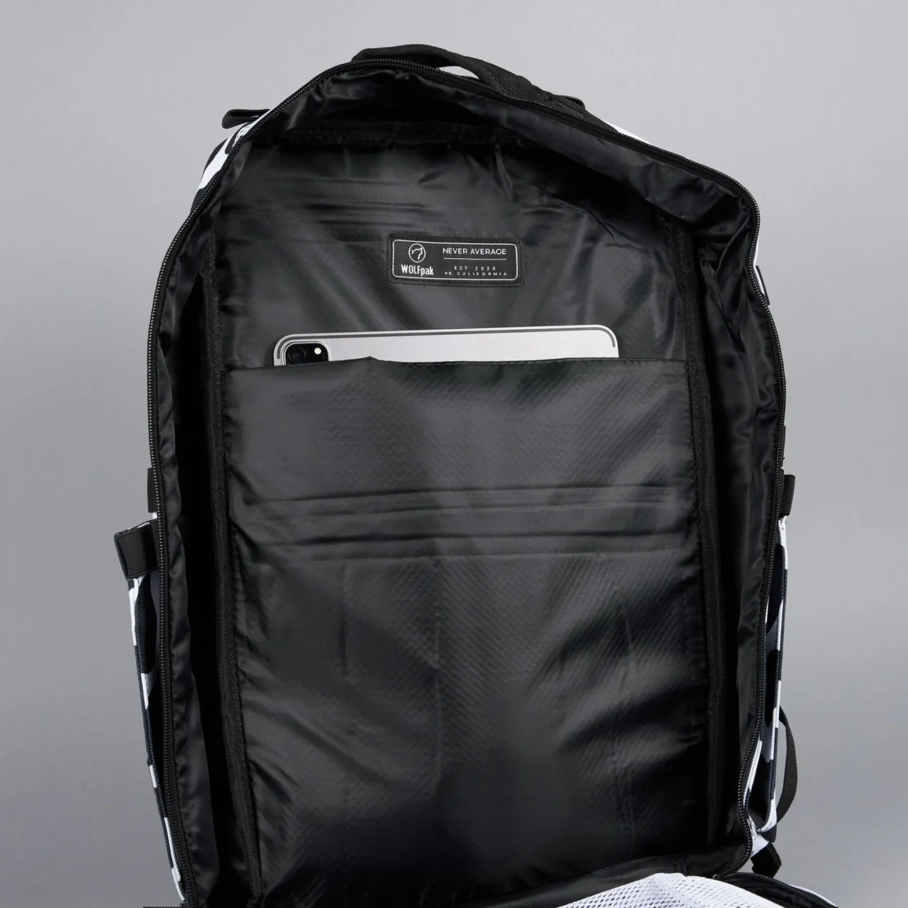 45L Backpack Black White Cow