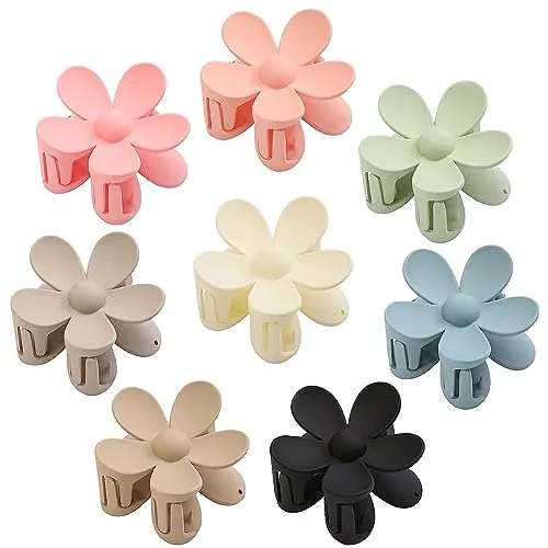 8pcs Flower Claw Clips Non Slip Strong Hold Hair Clips Women Girls Aesthetic