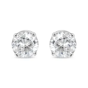 .925 Sterling Silver 1/6 Cttw Round Brilliant-Cut Diamond Classic 4-Prong Stud Earrings (H-I Color, I2-I3 Clarity)