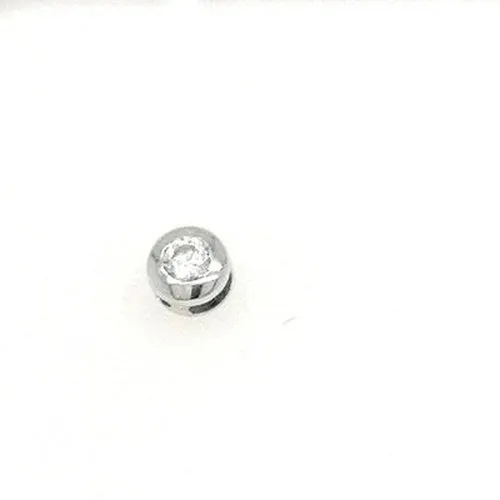 9ct White Gold Round Stud