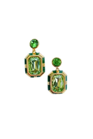 Aura Green Glass Earrings