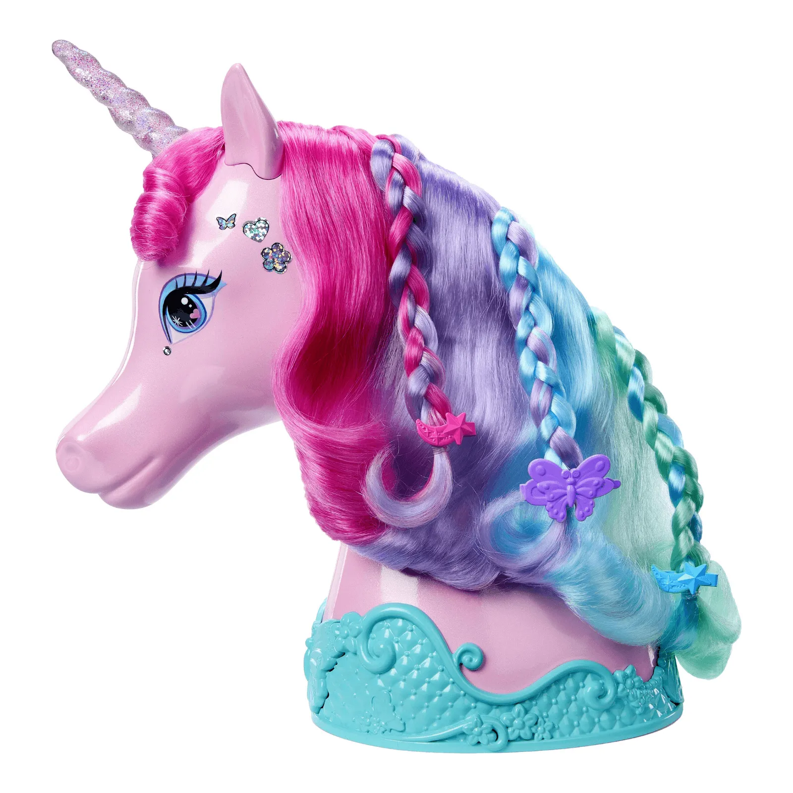 Barbie Unicorn Styling Head Rainbow Hair Accessories Stickers