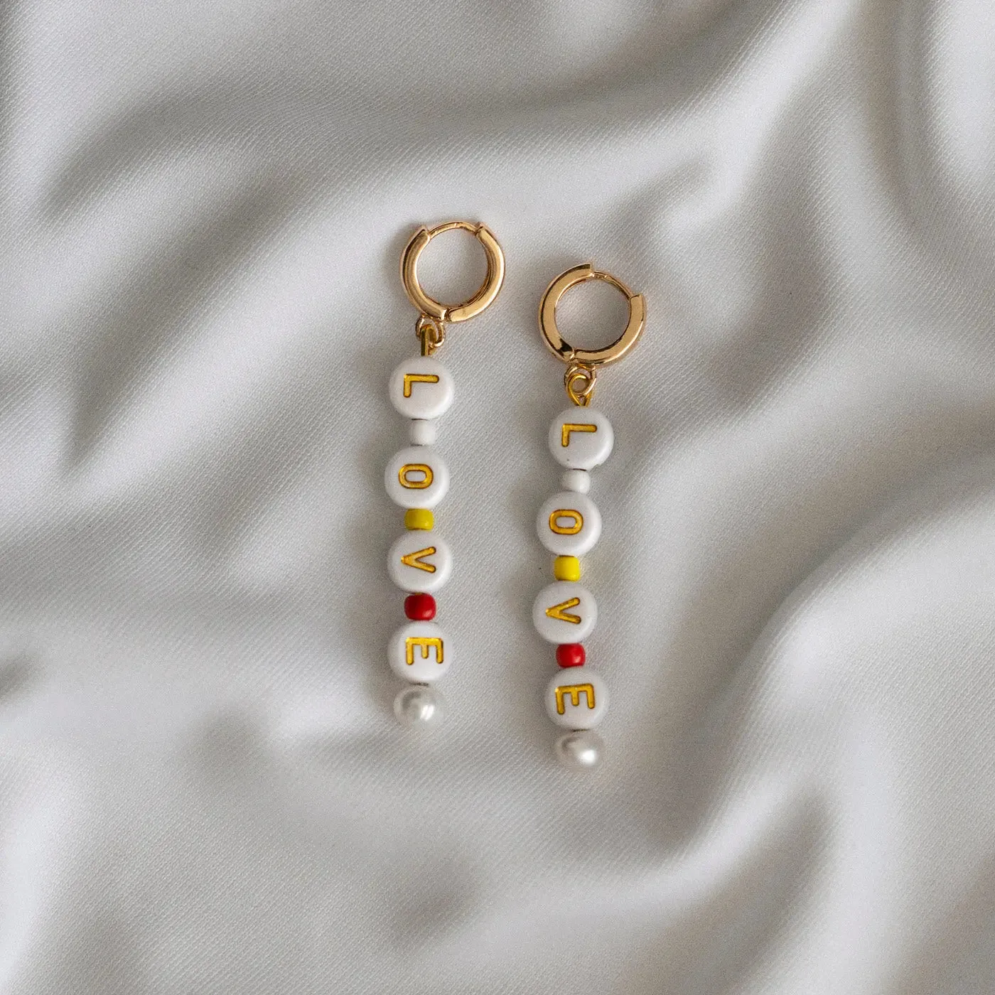 Bead Hoop Earrings LOVE