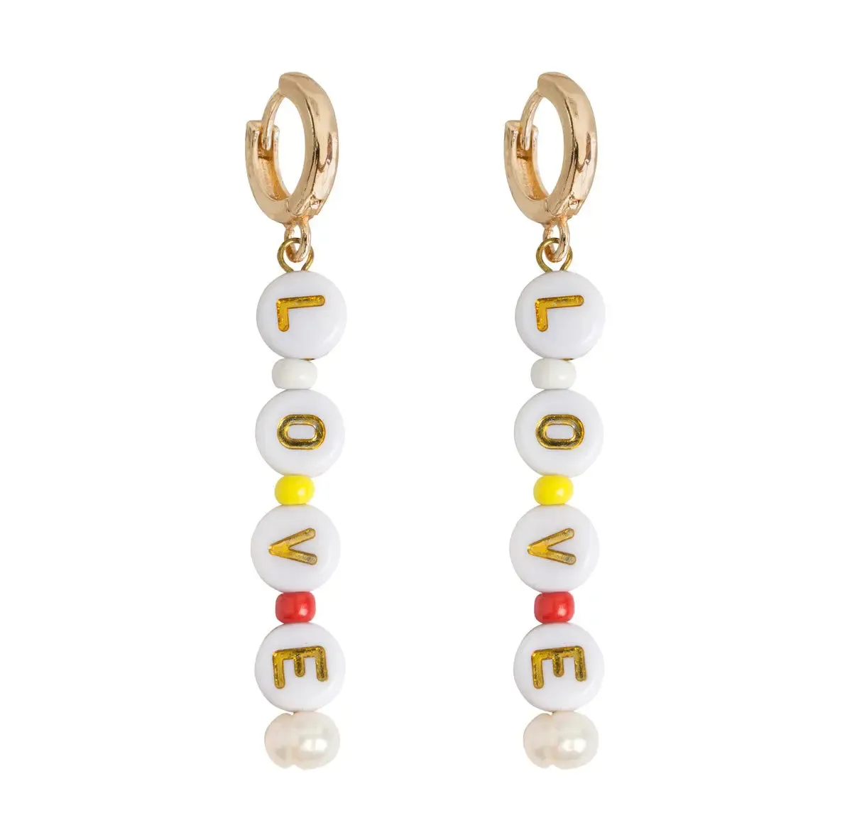 Bead Hoop Earrings LOVE