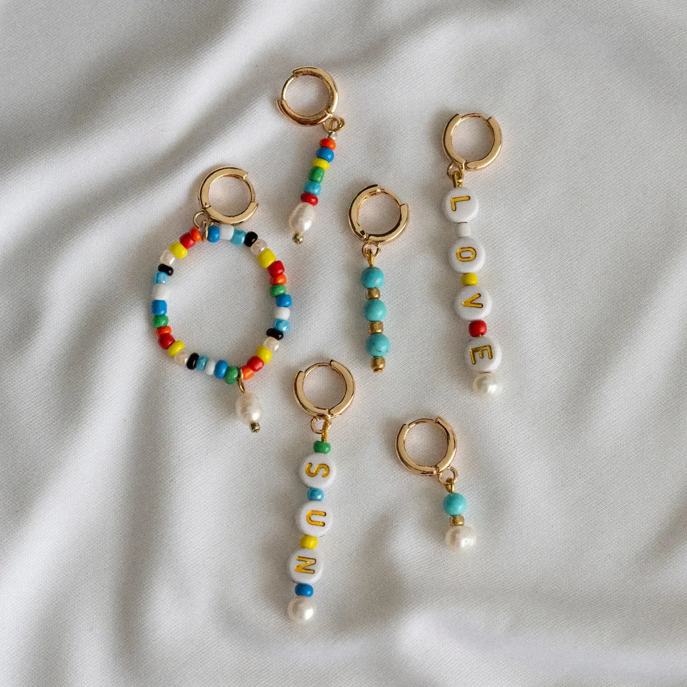 Bead Hoop Earrings LOVE