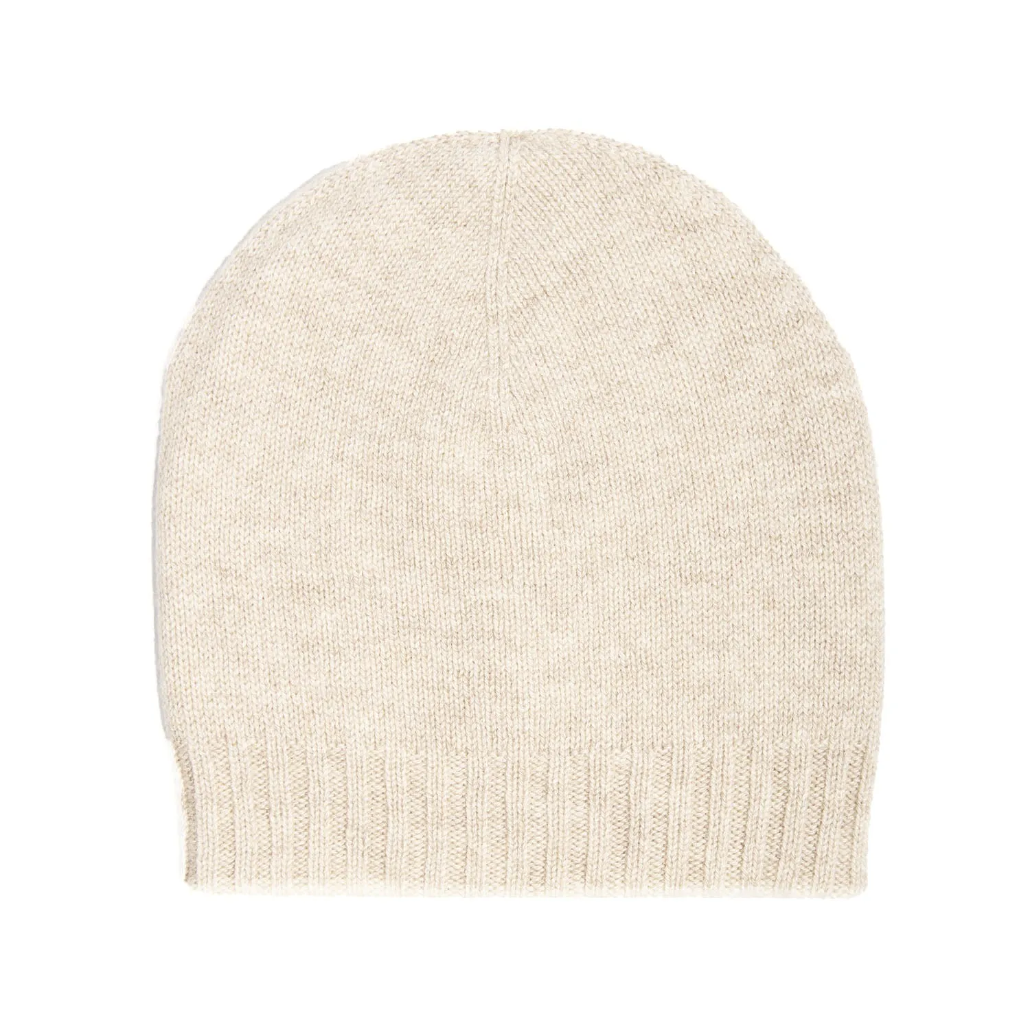 BEIGE AND WHITE BICOLOR BEANIE