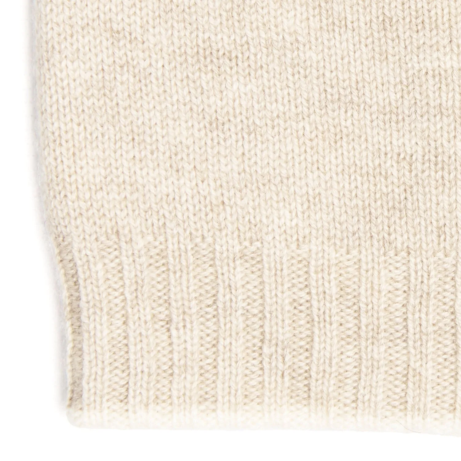 BEIGE AND WHITE BICOLOR BEANIE