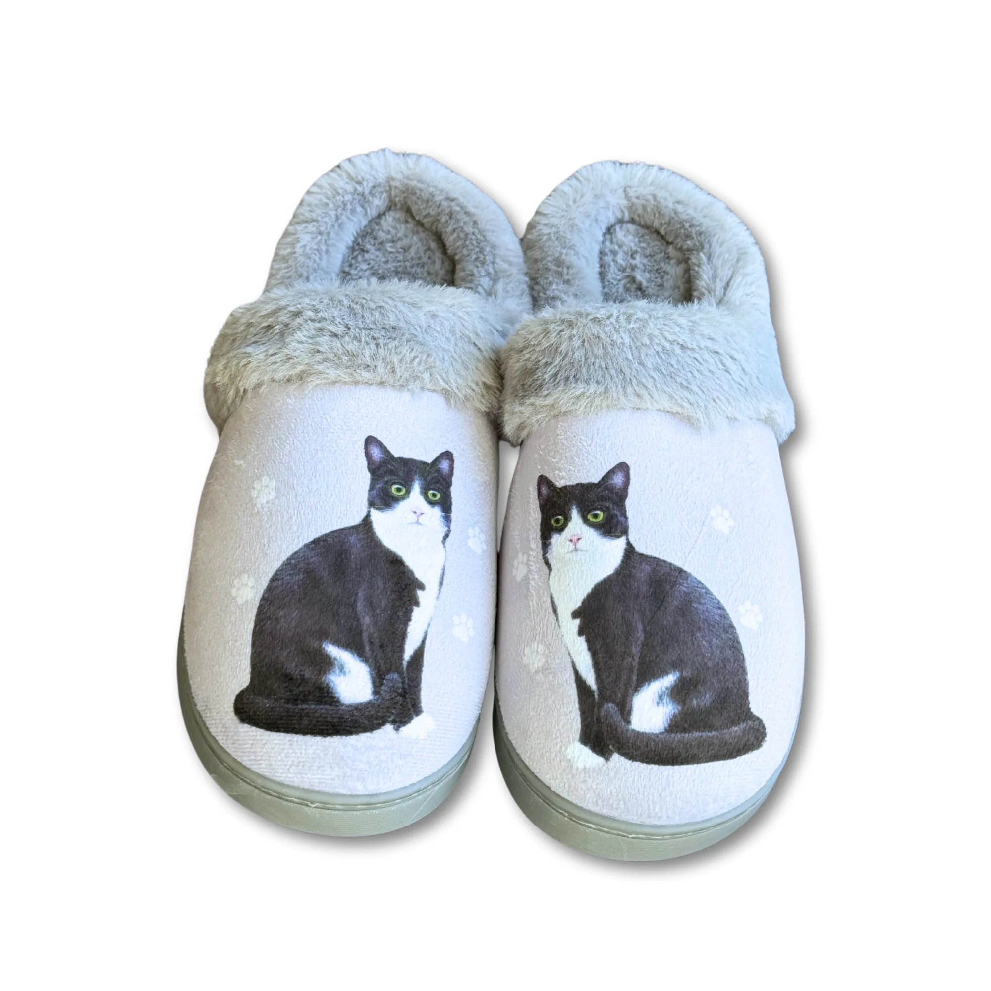 Black & White Cat Snuggs Slipper