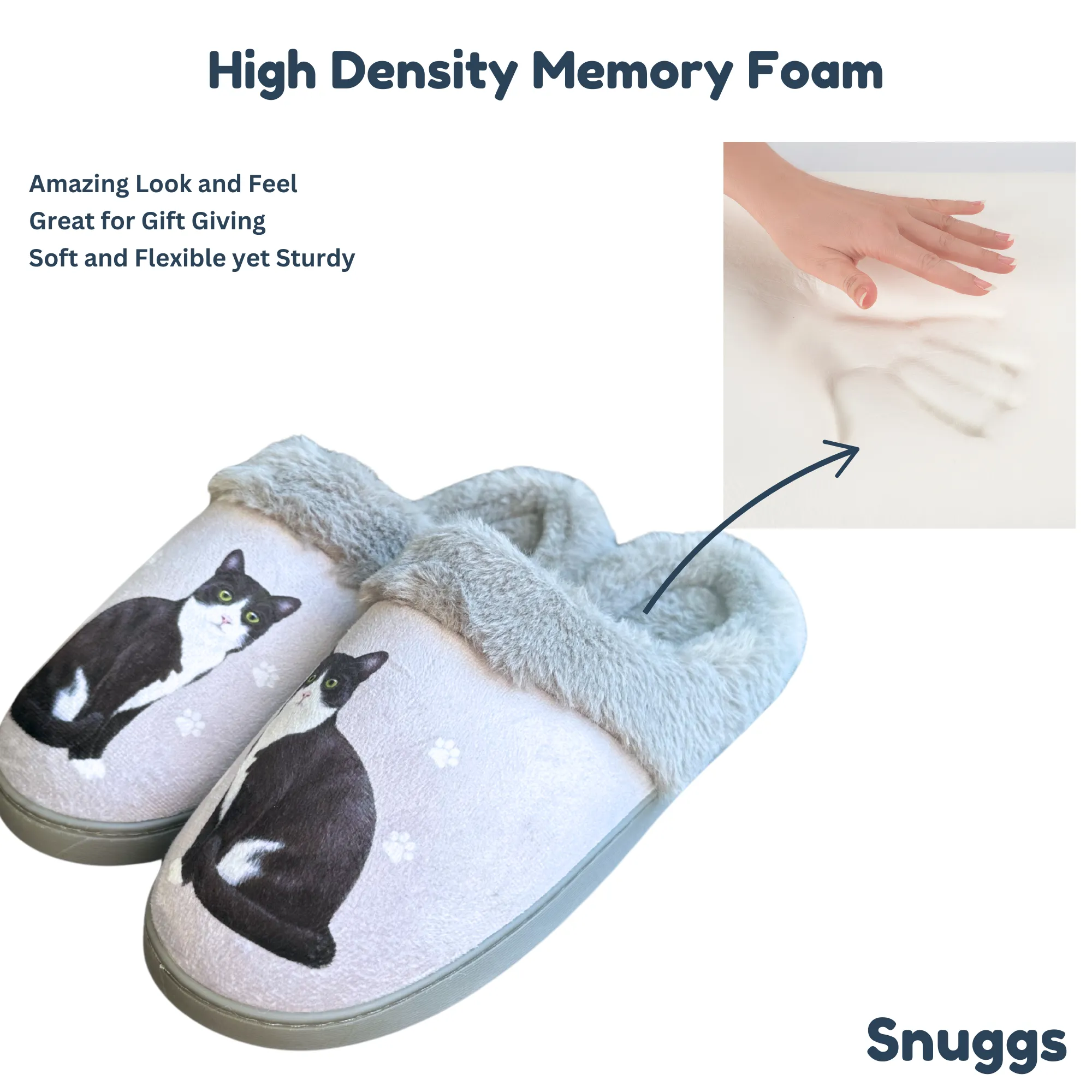 Black & White Cat Snuggs Slipper