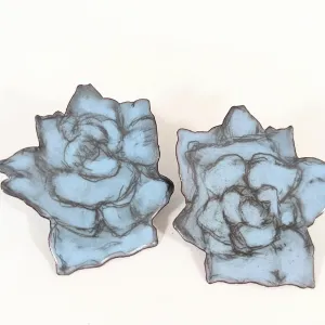 Blue Rose Earrings