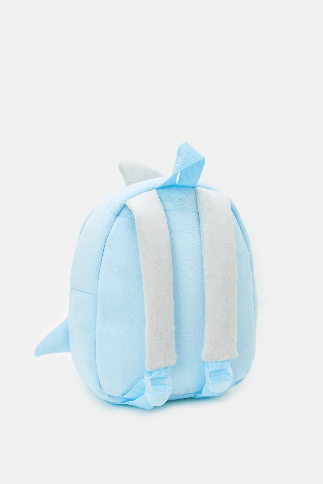 Boys Blue Shark Faux Fur Backpack