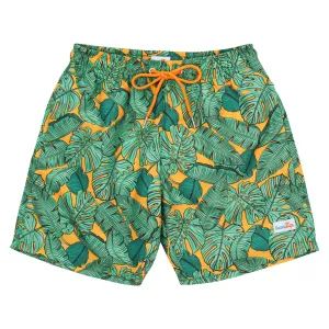 Boys Swim Trunks Boxer Brief Liner (sizes 6-14) | "The Tropics"