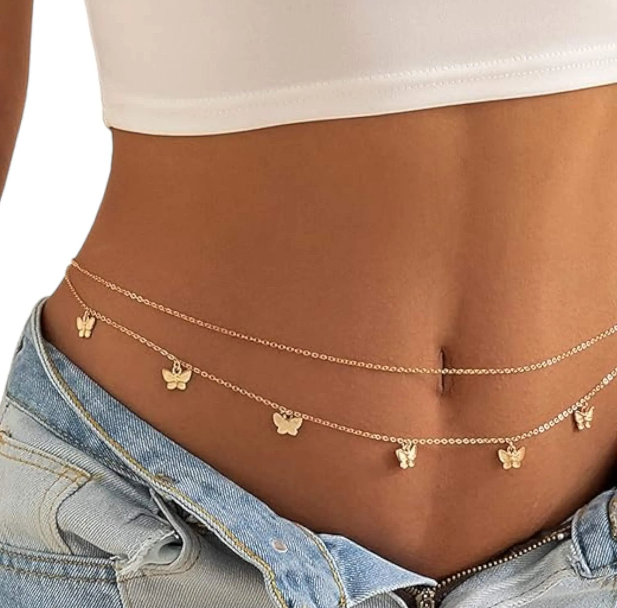 Charming Butterfly Double Layered Body Chain