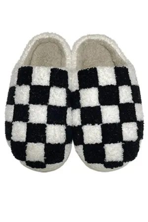 Checkmate Black and White Slippers