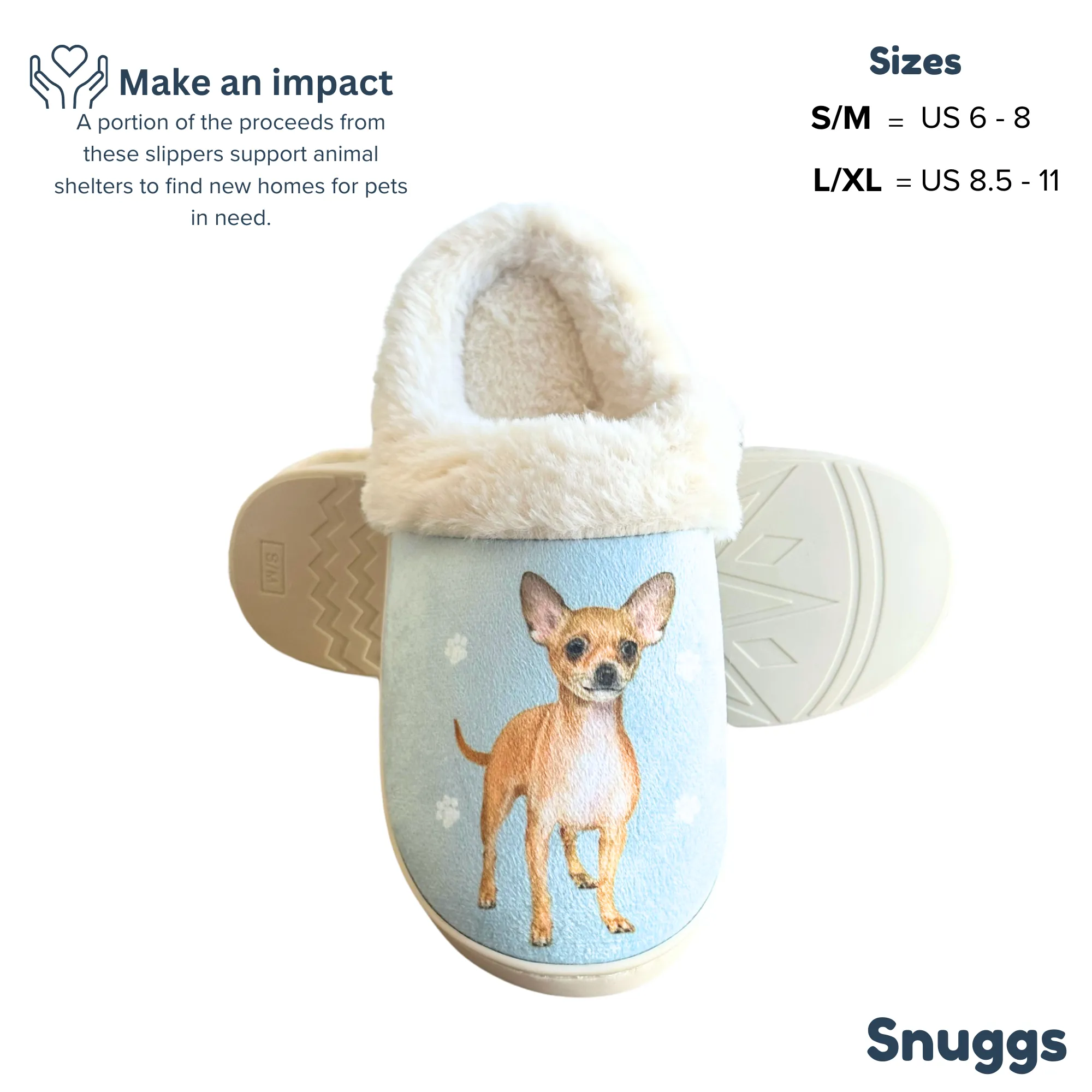 Chihuahua, Fawn Snuggs Slippers