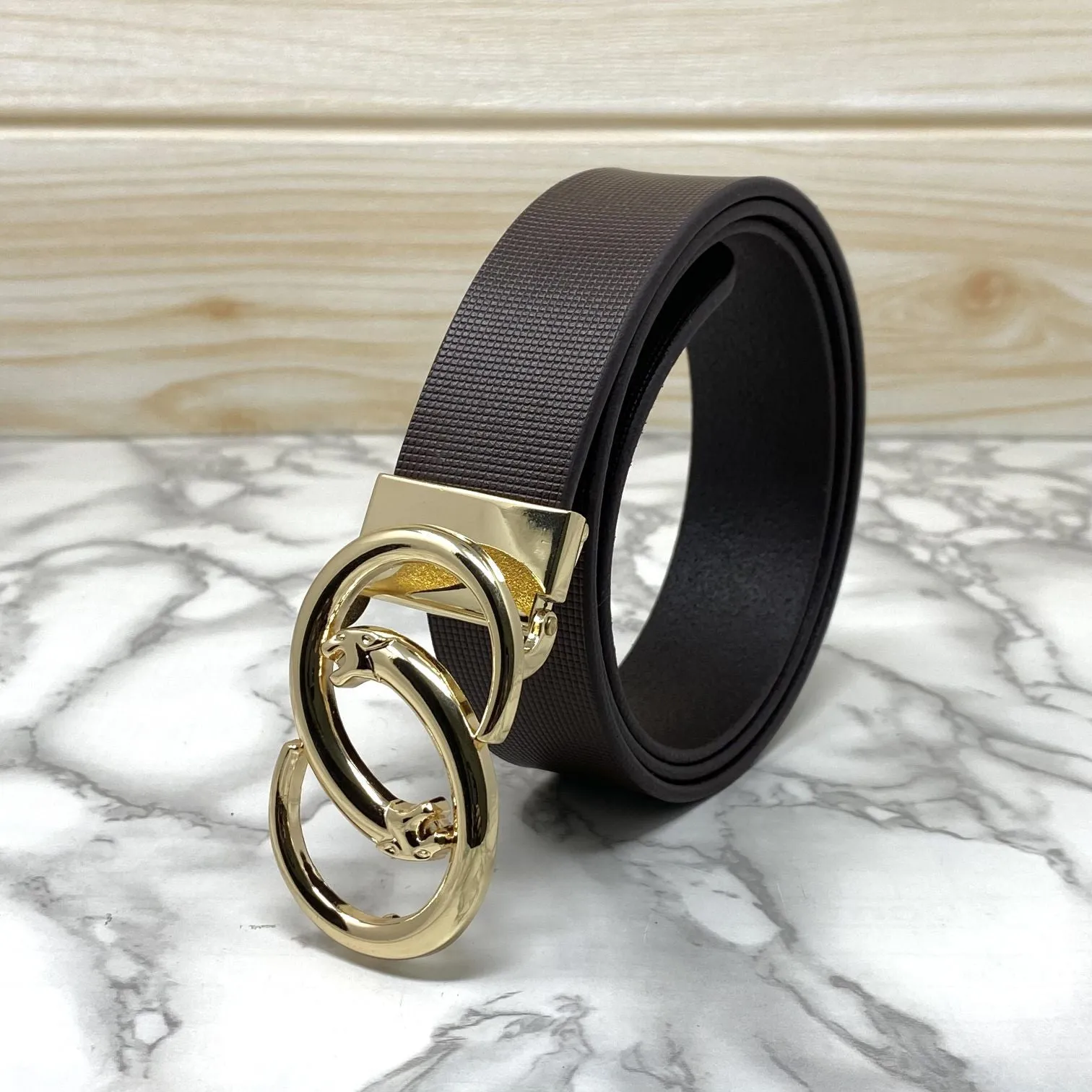 Classic Jaguar Design Leather Strap Belt-JonasParamount