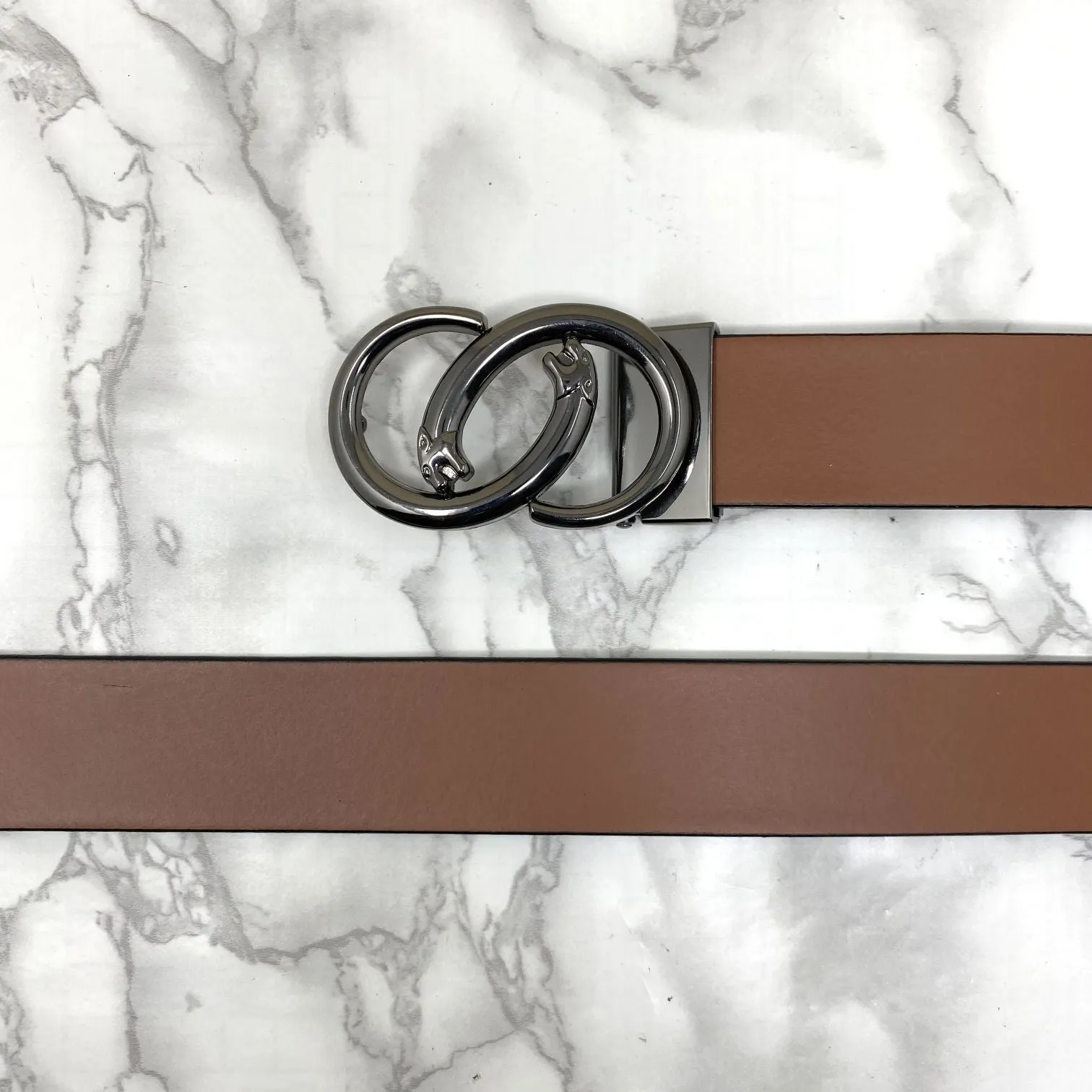 Classic Jaguar Design Leather Strap Belt-JonasParamount