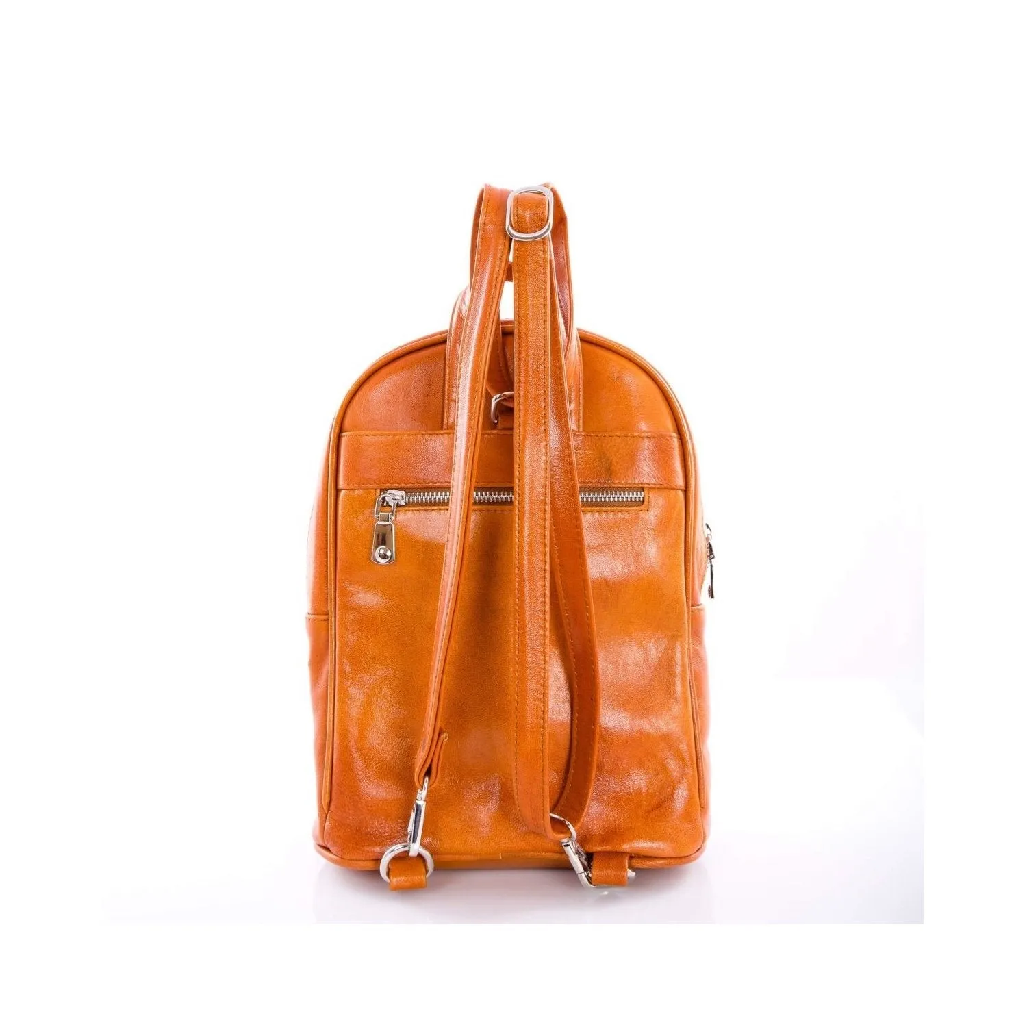 Compact Hot Stamped Unisex Leather Backpack