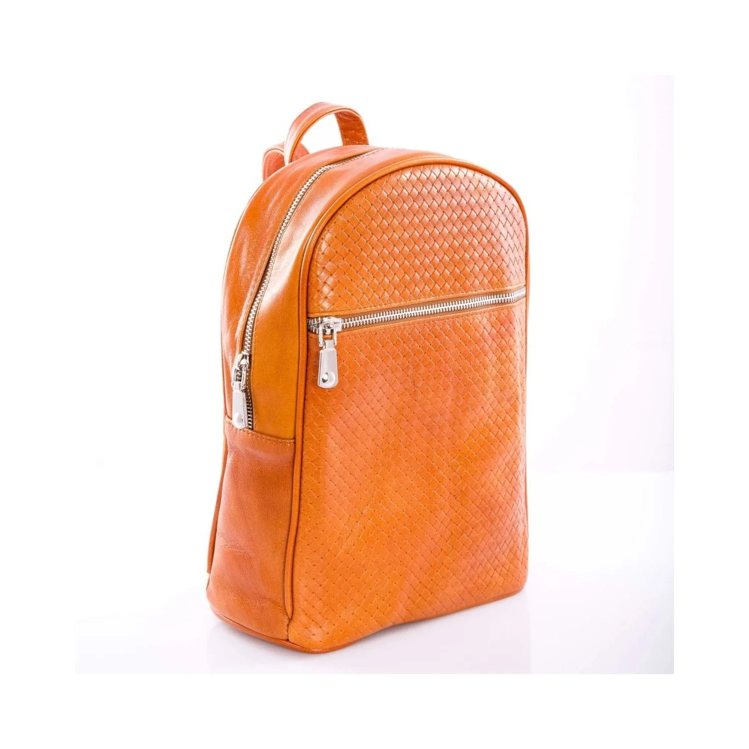 Compact Hot Stamped Unisex Leather Backpack