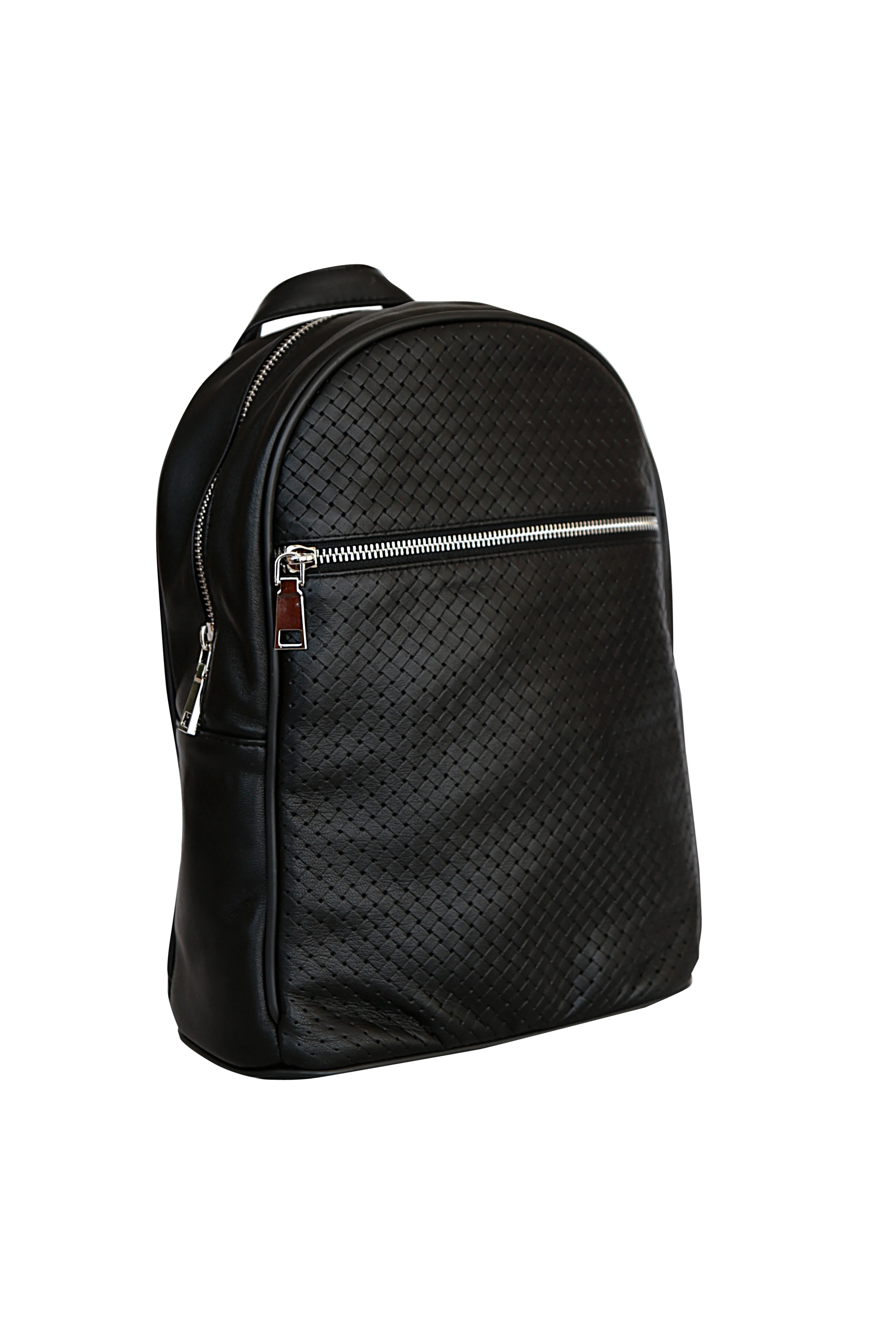 Compact Hot Stamped Unisex Leather Backpack