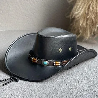 Cowgirl Adjustable Faux Leather Western Hat