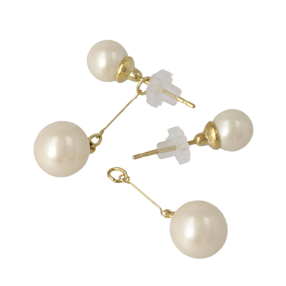 Double Pearl Front Back Earrings