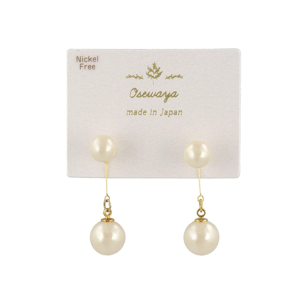 Double Pearl Front Back Earrings