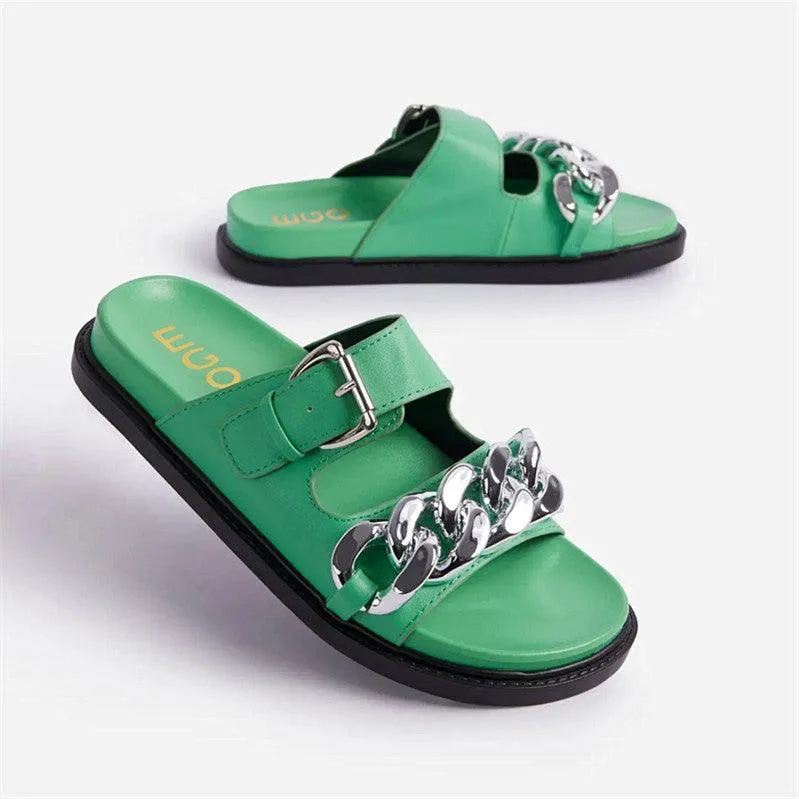 EGO Chain Designed Comfy Slipper - Green