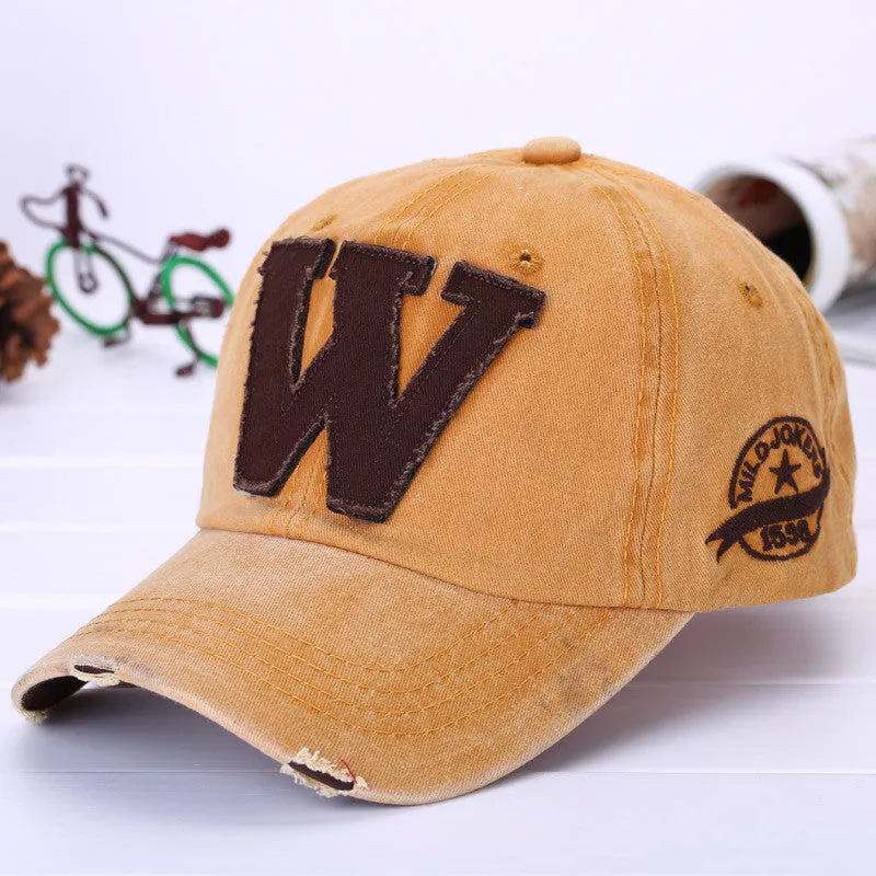 Fashion Caps Letter W Baseball Cap Cotton Knitted Sports Caps Hip-pop Hat Golf Fashion Cap Snapback