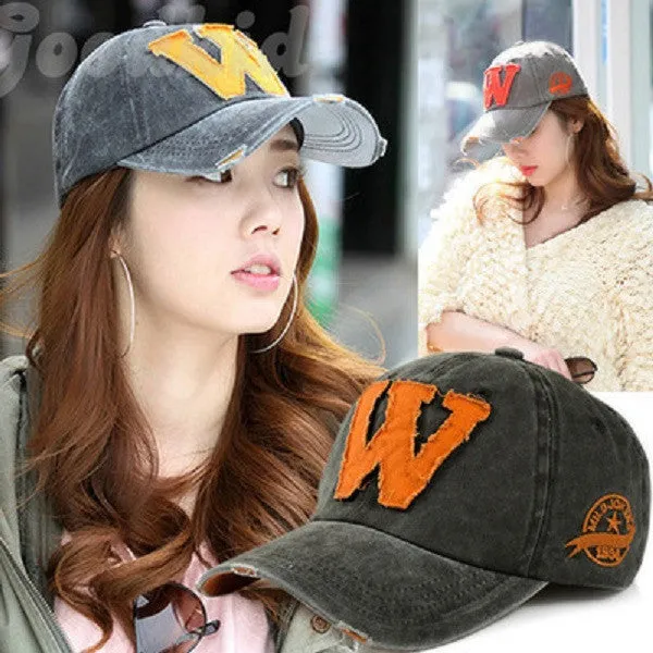 Fashion Caps Letter W Baseball Cap Cotton Knitted Sports Caps Hip-pop Hat Golf Fashion Cap Snapback