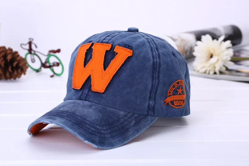 Fashion Caps Letter W Baseball Cap Cotton Knitted Sports Caps Hip-pop Hat Golf Fashion Cap Snapback