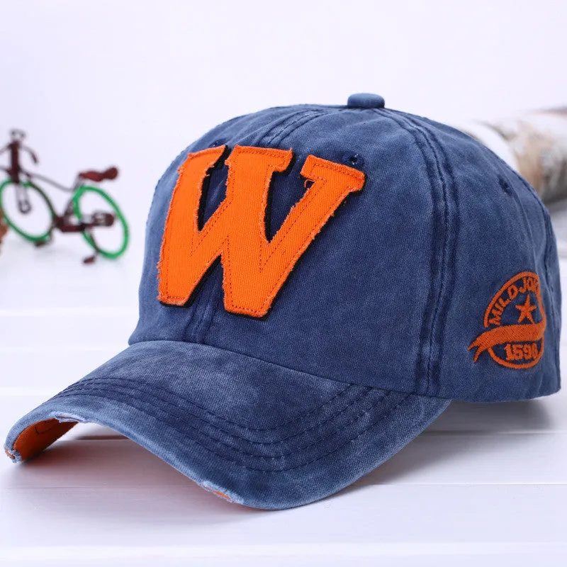 Fashion Caps Letter W Baseball Cap Cotton Knitted Sports Caps Hip-pop Hat Golf Fashion Cap Snapback