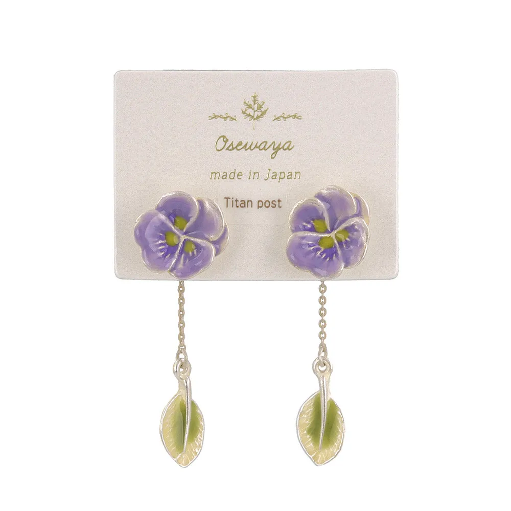 Flower and Leaf Front Back Earrings