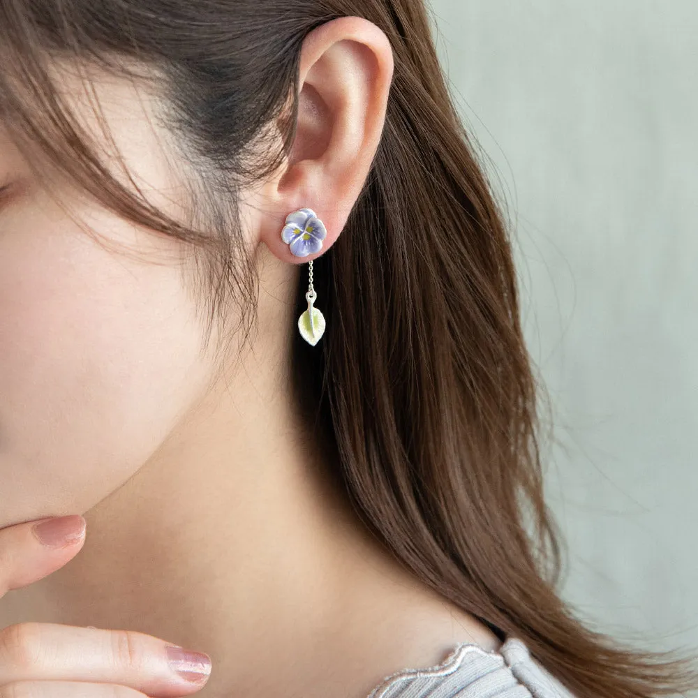 Flower and Leaf Front Back Earrings