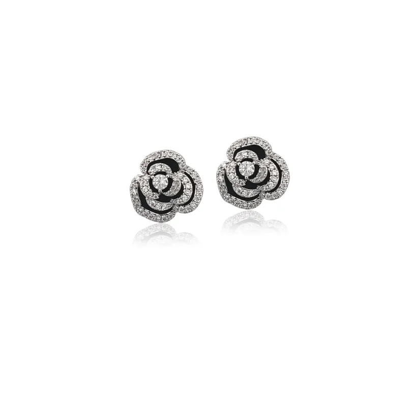 Flower Cubic Zirconia Earrings