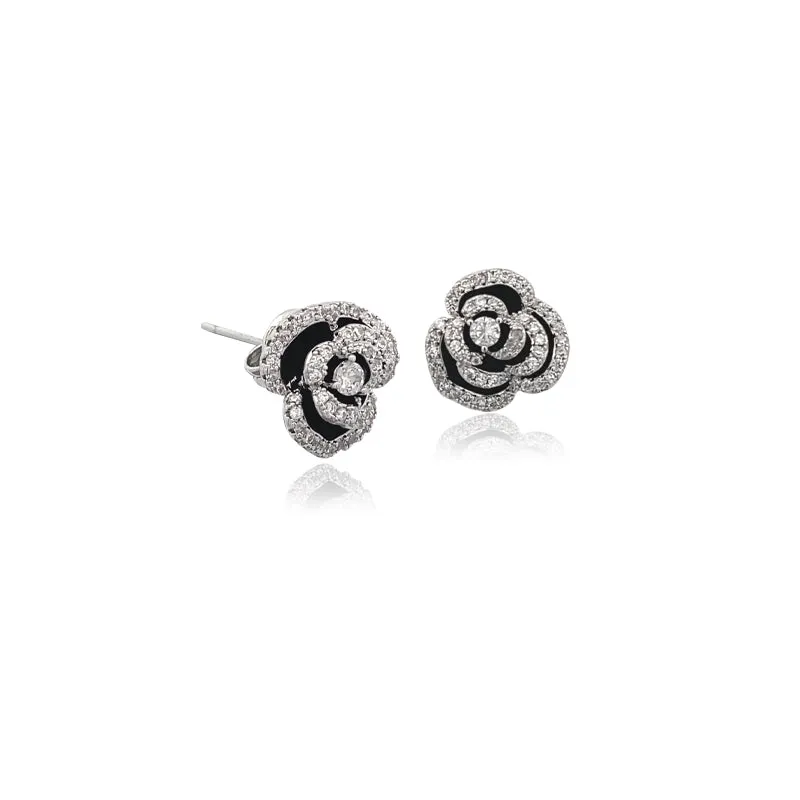 Flower Cubic Zirconia Earrings