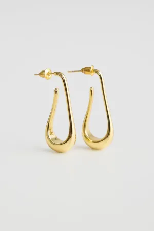 Fluid Drop Earring - Gold