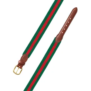 Forest Green & Red Grosgrain Ribbon Children's Belt