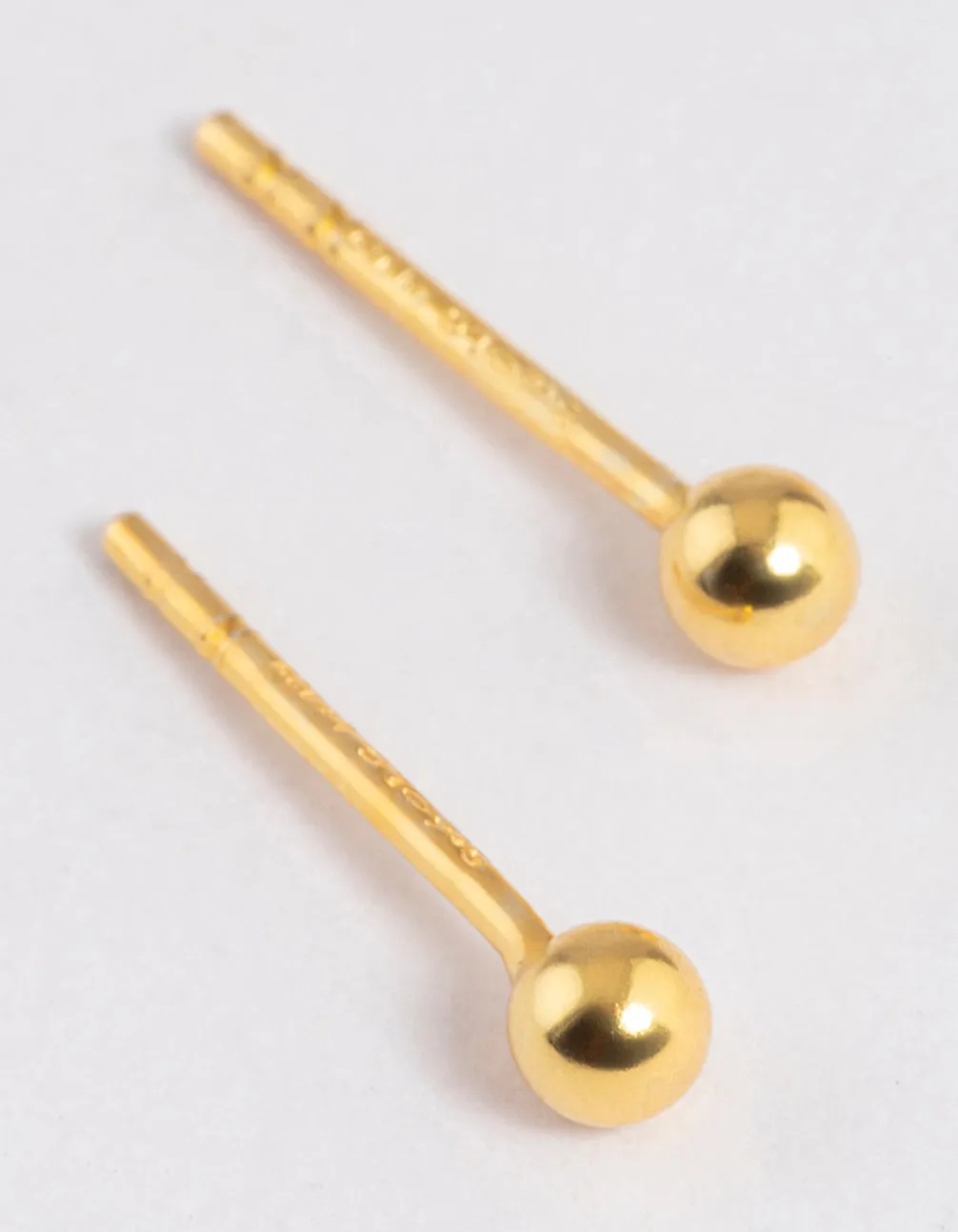 Gold Plated Sterling Silver Ball Stud Earrings 3mm