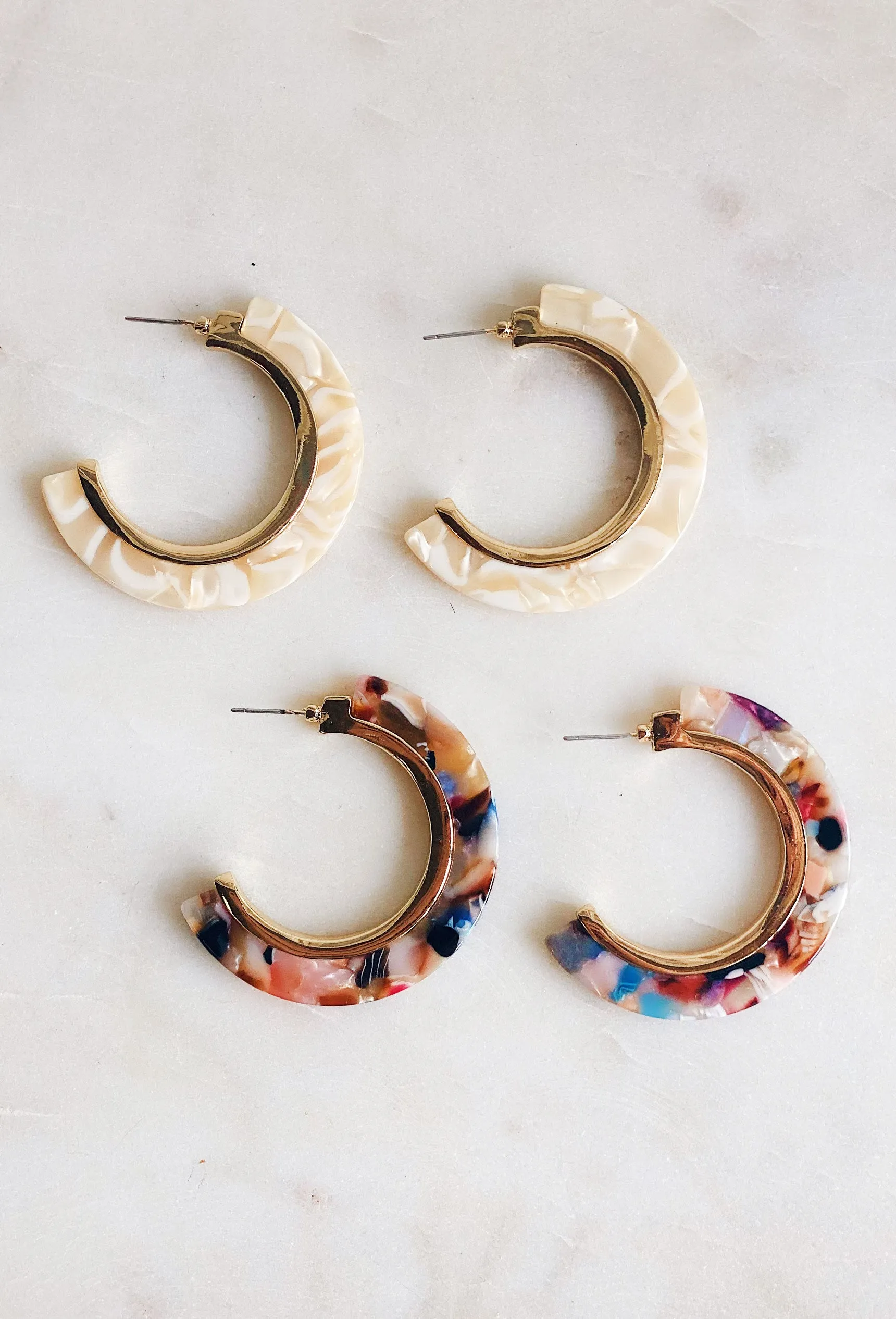 Grenada Resin Hoop Earrings