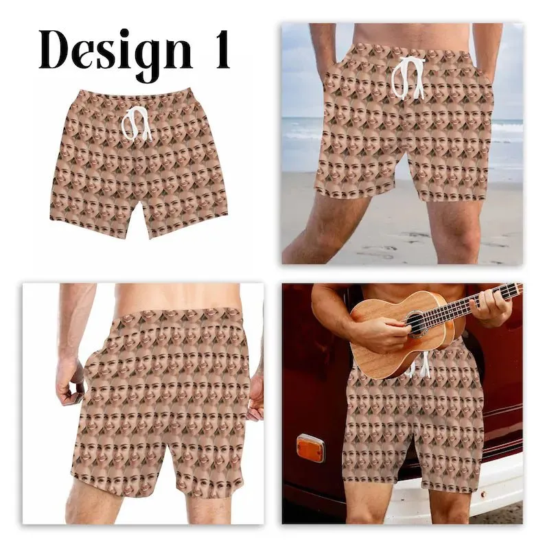 Hawaii - Custom Face Swim Trunks - Personalized Short