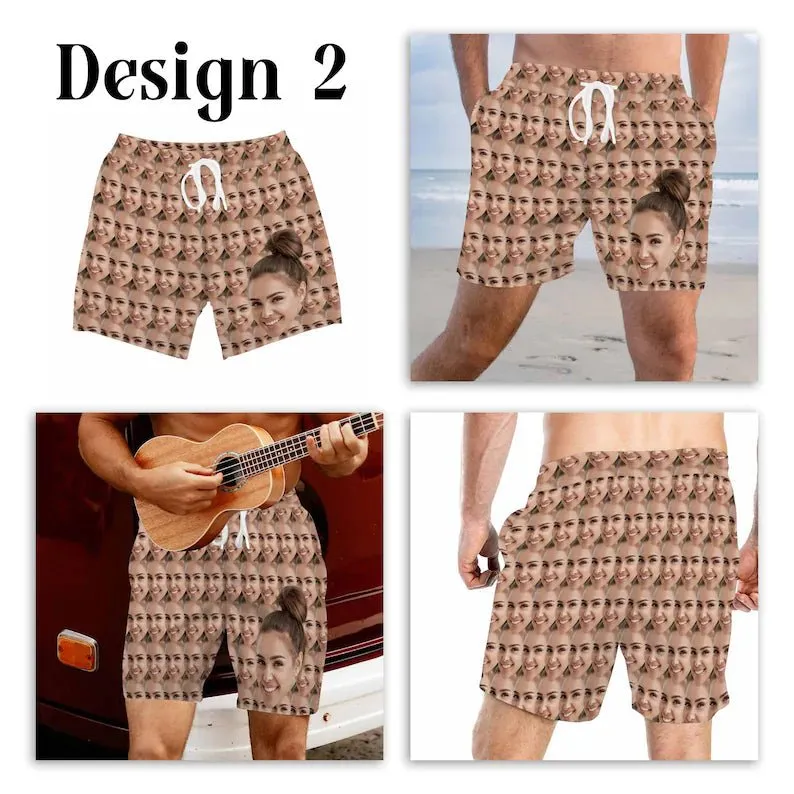 Hawaii - Custom Face Swim Trunks - Personalized Short