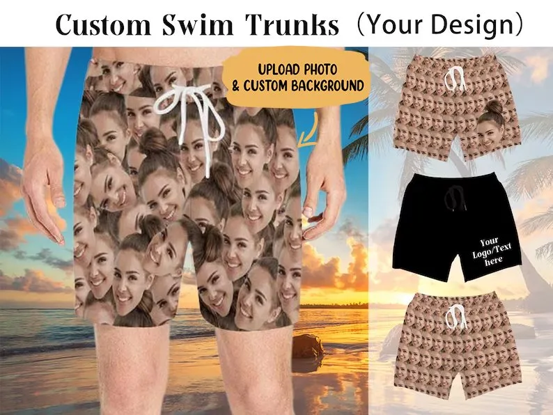 Hawaii - Custom Face Swim Trunks - Personalized Short