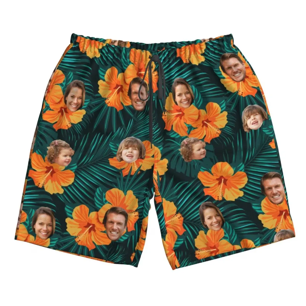 Hawaii - Face Photos Beach Board Short For Men - Personalized Short