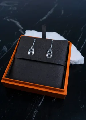 Hermès Chaîne d'Ancre Silver Earrings