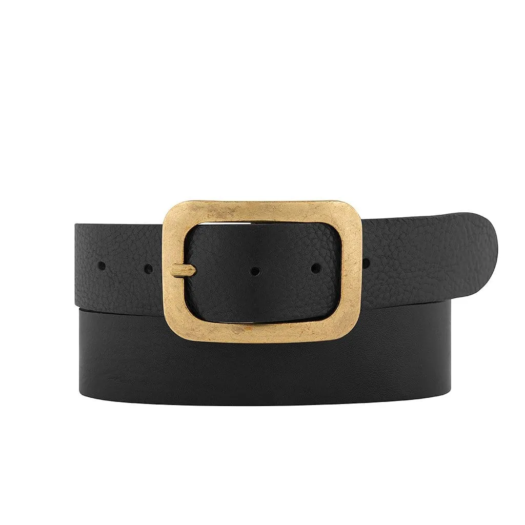 Jodi | Statement Buckle Classic Leather Belt